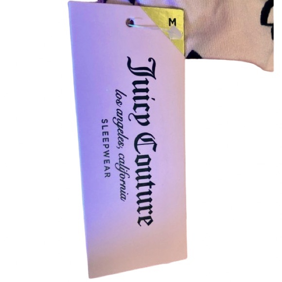 NEW Juicy Couture Pink Button Up Shirt And Shorts Pajama Set Size Medium - Picture 11 of 14